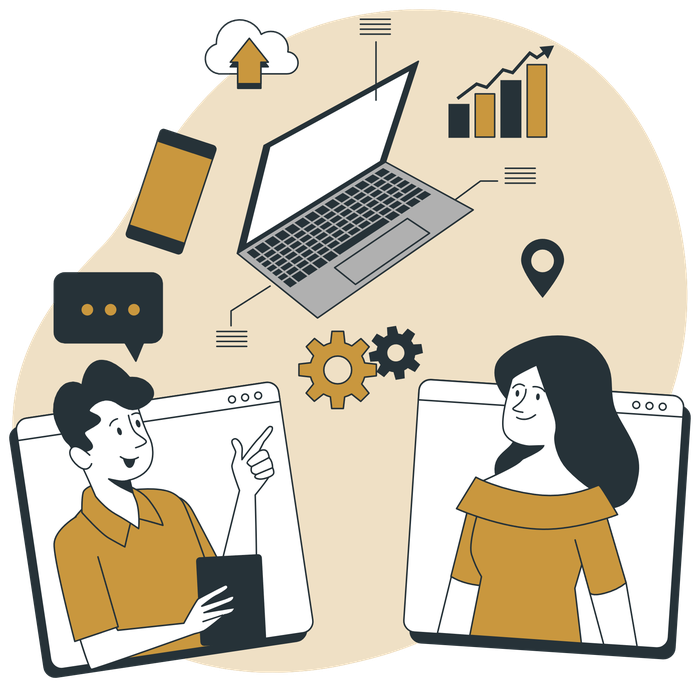 An online technology talk illustration