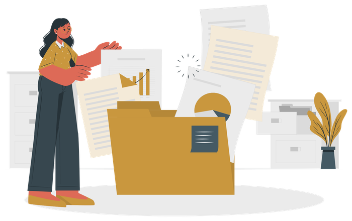 A stack of paper documents illustration