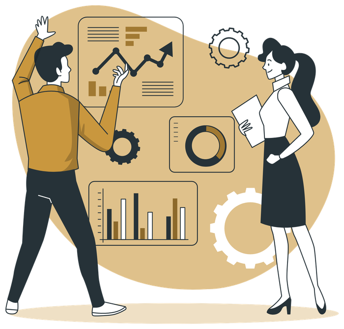 A business plan and data illustration